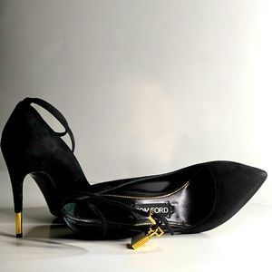 Tom Ford gold locket pumps